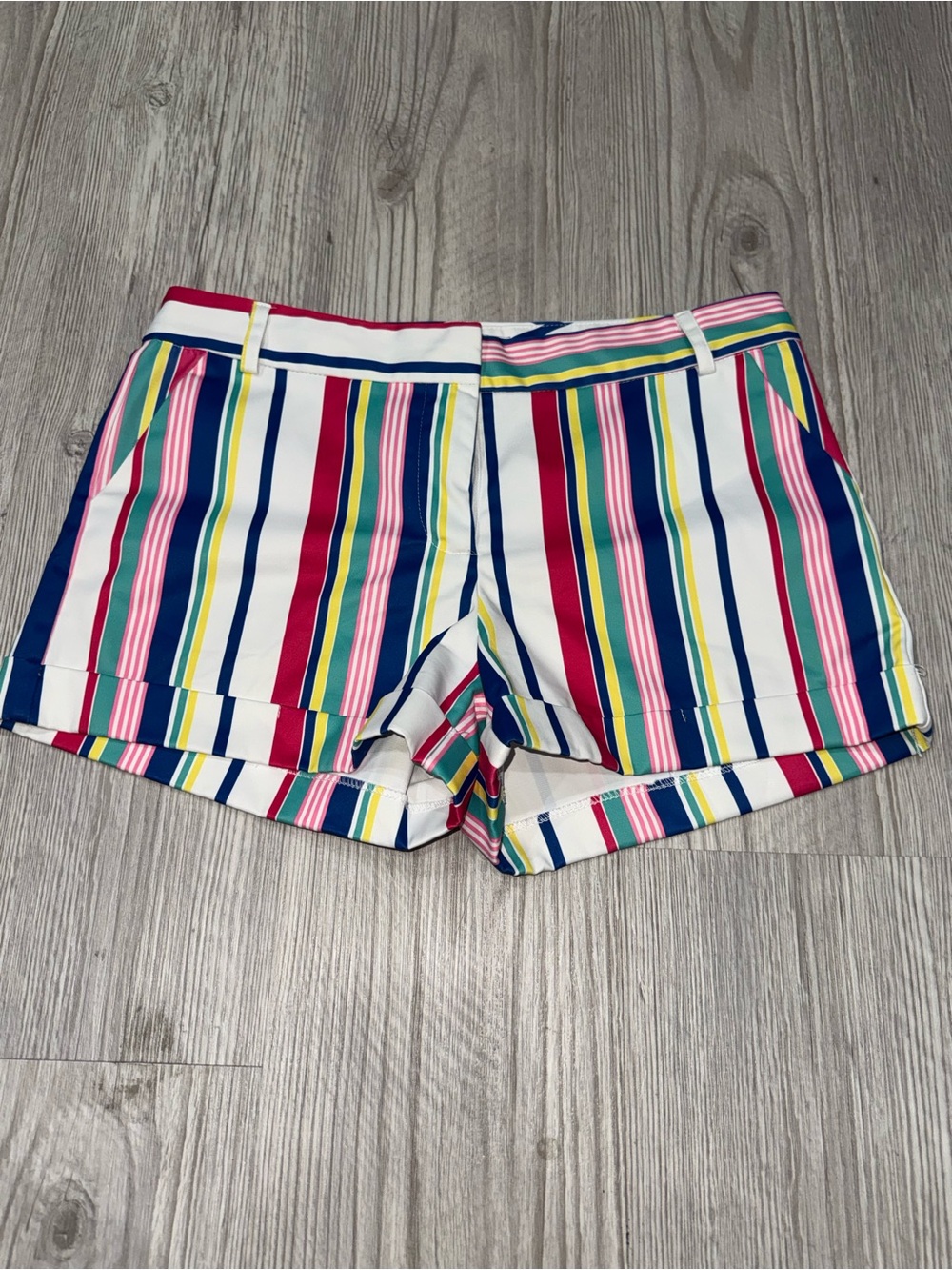 Ovi Multicolor Striped Women’s Shorts - White, Navy, Red, Pink, Yellow, Green